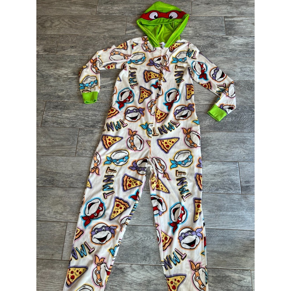 Teenage Mutant Ninja Turtles Pajama Union Suit Hooded Medium 8 10‎ costume TMNT
